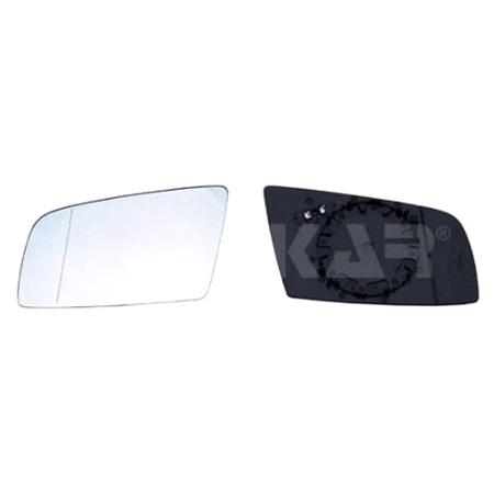 Left Chrome/Silver Wing Mirror Glass (heated) and Holder for BMW 5 Touring, 2004 2009
