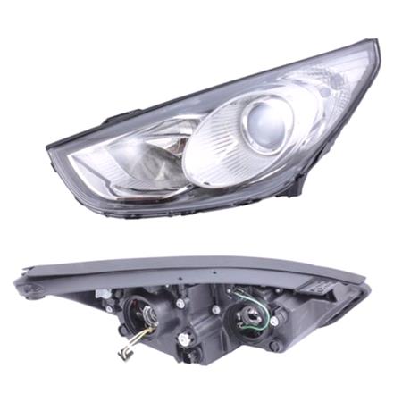 Left Headlamp (Halogen, Takes H7 / H7 Bulbs, Electric Adjustment, Supplied Without Motor) for Hyundai ix35 2010 on