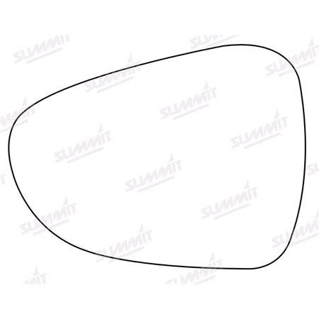 Left Stick On Wing Mirror Glass for Citroen C3 2009 Onwards