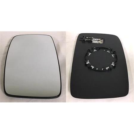 Left Wing Mirror Glass (heated, for single glass mirrors) for Citroen DISPATCH MPV, 2007 Onwards
