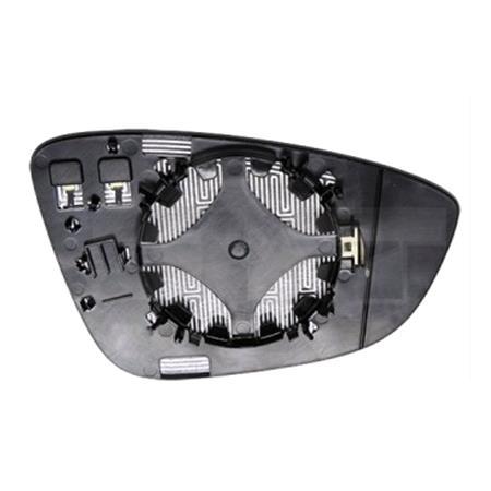 Left Wing Mirror Glass (heated) and Holder for Volkswagen EOS, 2010 2015