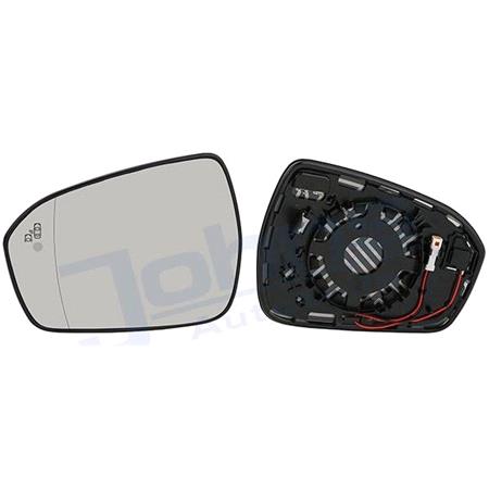 Left Wing Mirror Glass (heated, blind spot warning lamp) for Ford MONDEO Hatchback 2014 Onwards