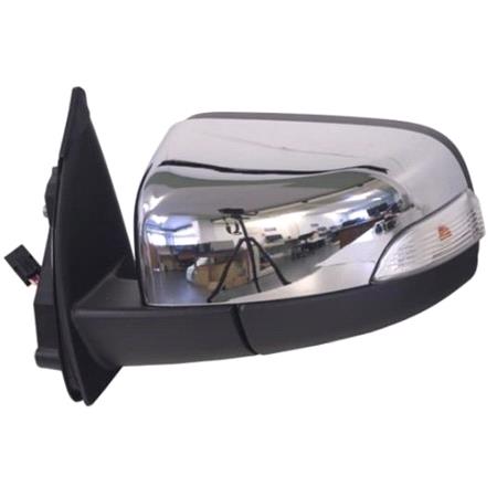 Left Wing Mirror (electric, indicator, chrome cover, with puddle lamp, power folding) for Ford RANGER 2011 Onwards