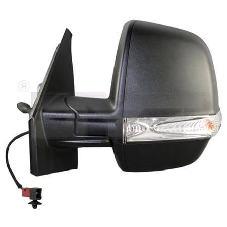 Left Wing Mirror (manual, indicator, double glass) for Fiat DOBLO, 2010 Onwards