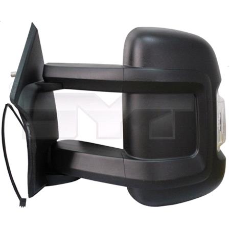 Left Wing Mirror (electric, heated, indicator, long arm) for Citroen RELAY Bus, 2006 Onwards