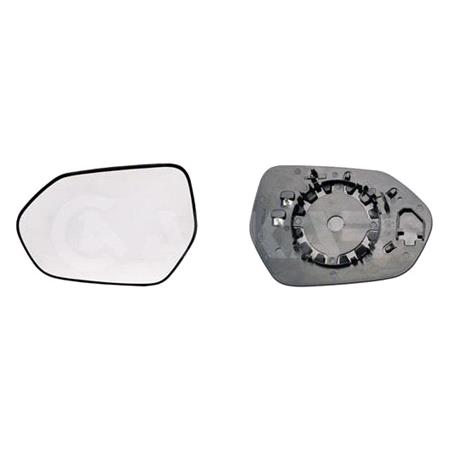 Left Wing Mirror Glass (heated, blind spot warning light) and Holder for Toyota COROLLA Saloon, 2019 Onwards