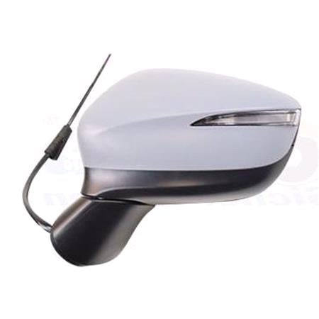 Left Wing Mirror (electric, heated, indicator, primed, power folding) for Mazda CX 5 2015 2016 (facelift model)