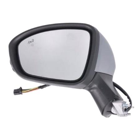 Left Wing Mirror (electric, heated, indicator, primed cover, BLIND SPOT WARNING, power folding) for Renault CLIO V 2019 Onwards