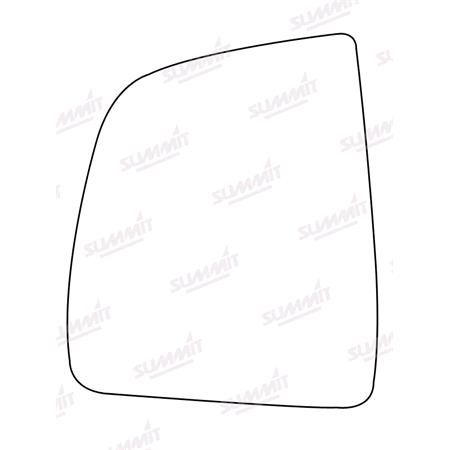 Left Stick On Wing Mirror Glass for Fiat DOBLO, 2010 Onwards