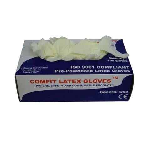 Latex Powdered Gloves M 100 Pack