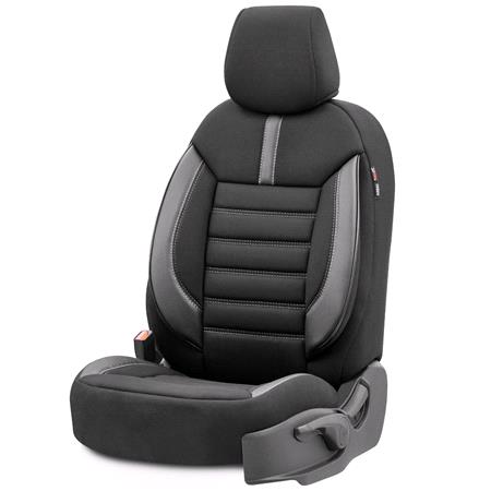 Premium Lacoste Leather Car Seat Covers LIMITED SERIES   Black Grey For Peugeot 3008 Van 2016 Onwards