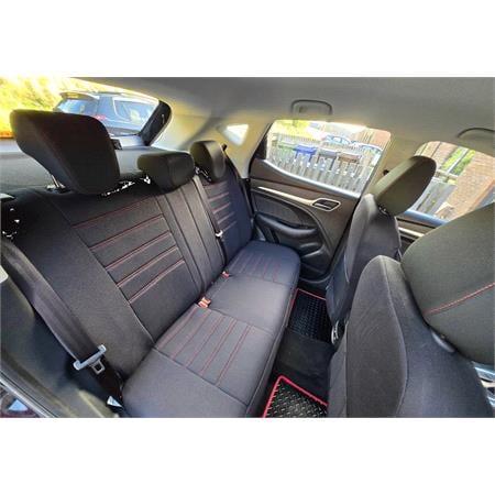 Premium Lacoste Leather Car Seat Covers LIMITED SERIES   Black Red For Renault CAPTUR II 2020 Onwards