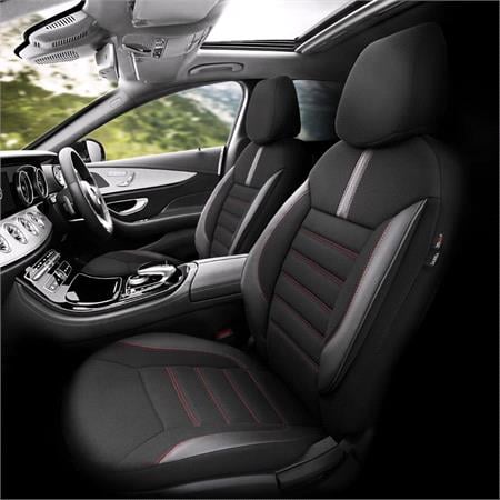 Premium Lacoste Leather Car Seat Covers INDIVIDUAL SERIES   Black Red For Mazda CX 5 2011 2016