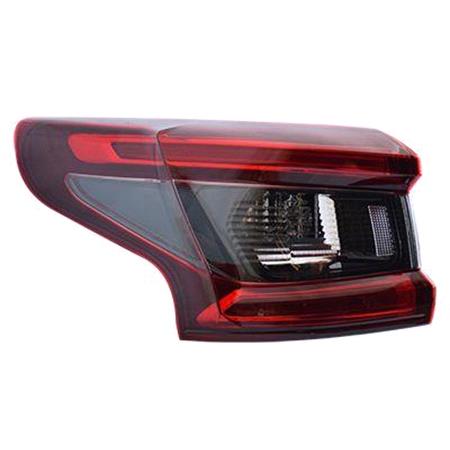 QASHQAI 6/2017 > REAR LAMP LH OUTER ( DARK RED with Smoked Indicator, LED Type, LED PY21W  ) [AUTO I   Nissan QASHQAI 2014 to 2021
