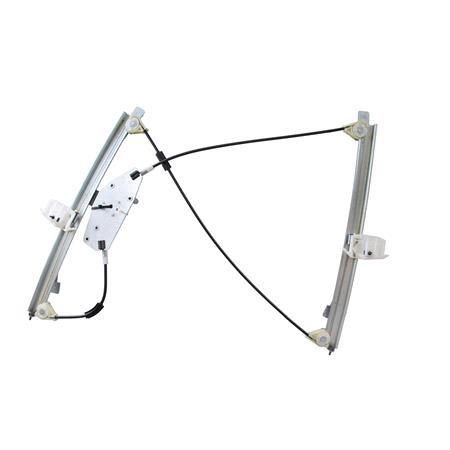 Front Left Electric Window Regulator Mechanism (without motor) for Citroen C2 (JM_), 2003 2010, 2 Door Models, One Touch/AntiPinch Version, holds a motor with 6 or more pins