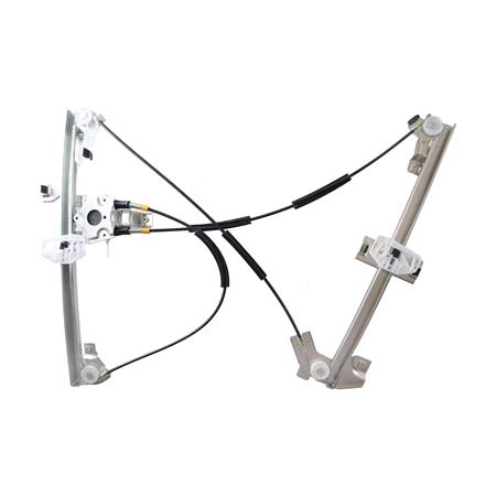 Front Left Electric Window Regulator Mechanism (without motor) for Citroen BERLINGO Multispace, 1996 2008, 2 Door Models, WITHOUT One Touch/Antipinch, holds a standard 2 pin/wire motor