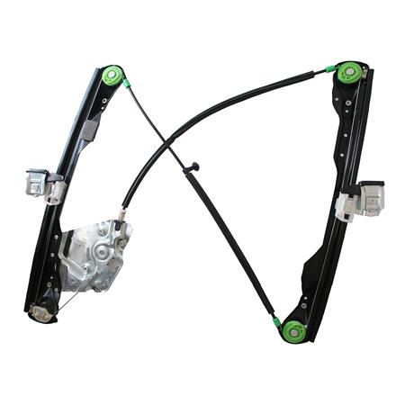 Front Left Electric Window Regulator Mechanism (without motor) for FORD FOCUS Saloon (DFW), 1999 2005, 2 Door Models, One Touch/AntiPinch Version, holds a motor with 6 or more pins