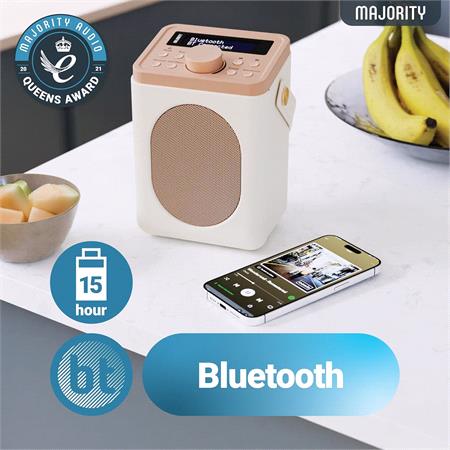 Majority Little Shelford Portable DAB Radio with Bluetooth   Cream