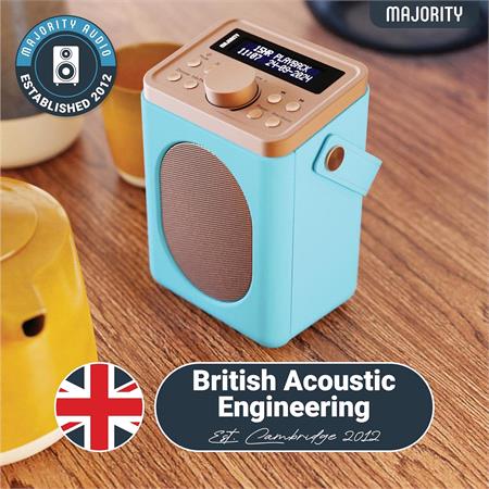 Majority Little Shelford Portable DAB Radio with Bluetooth   Duck Egg Blue