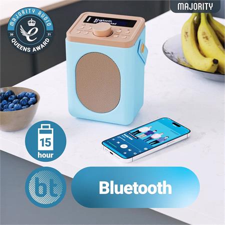 Majority Little Shelford Portable DAB Radio with Bluetooth   Duck Egg Blue