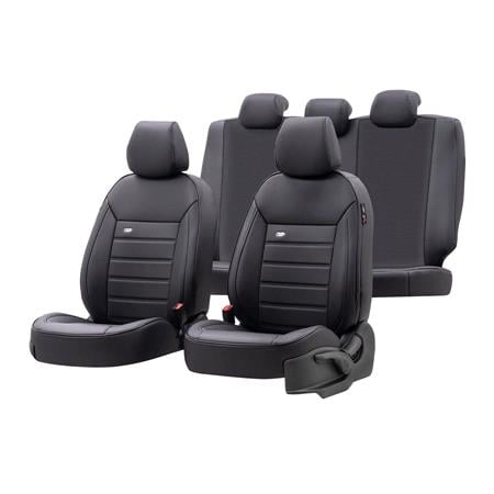 Premium Fabric Car Seat Covers LUXURY LINE   Black For Peugeot 207 Saloon 2007 Onwards