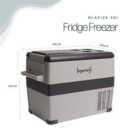 Glacier 40L Compressor Fridge/Freezer – DC 12/24V or AC 240V, Portable, Dual Zone, LED Display