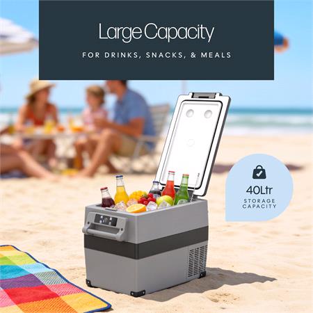 Glacier 40L Compressor Fridge/Freezer – DC 12/24V or AC 240V, Portable, Dual Zone, LED Display