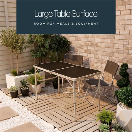 Camping Table with Adjustable Legs   120x60x70cm
