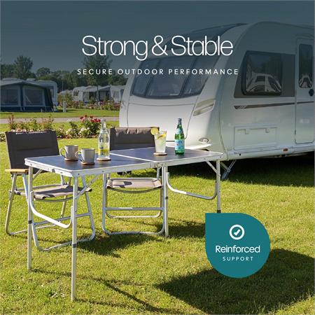 Camping Table with Adjustable Legs   120x60x70cm
