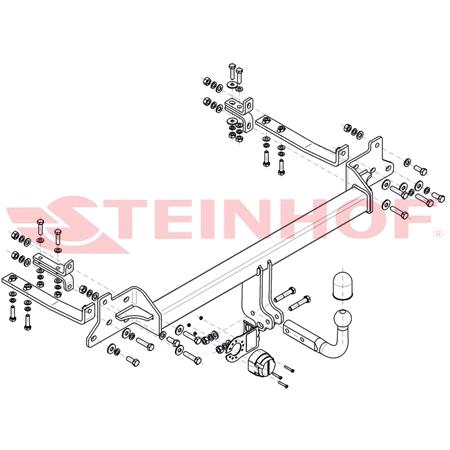 Steinhof Towbar (fixed with 2 bolts) for Mazda 626 Mk V Hatchback, 1997 2002