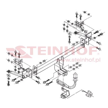 Steinhof Towbar (fixed with 2 bolts) for Mazda 626 Mk IV, 1991 1997