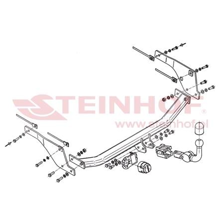 Steinhof Automatic Detachable Towbar (horizontal system) for Mazda 2, 2003 2007