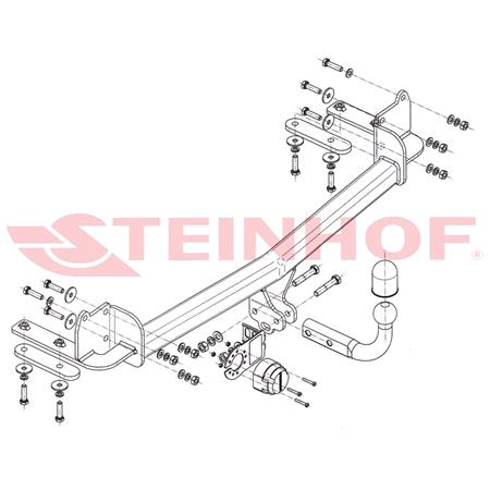 Steinhof Towbar (fixed with 2 bolts) for Mazda PREMACY, 1999 2005