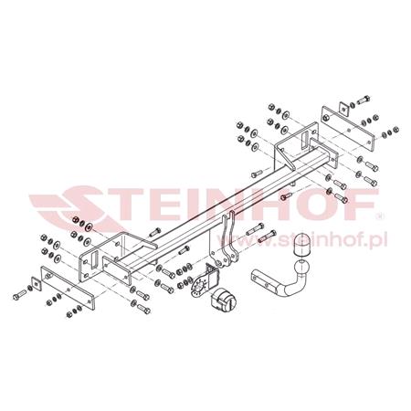 Steinhof Towbar (fixed with 2 bolts) for Mercedes A CLASS, 2012 2018