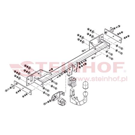 Steinhof Automatic Detachable Towbar (vertical system) for Mercedes A CLASS, 2012 2018