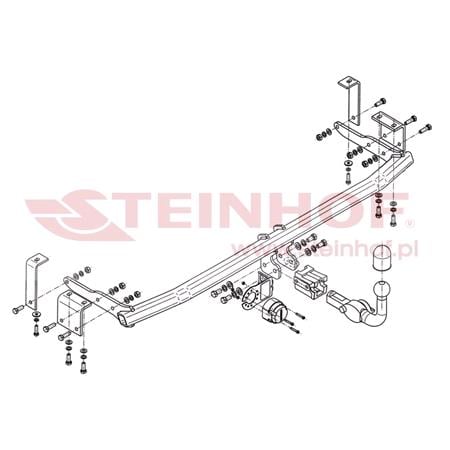 Steinhof Automatic Detachable Towbar (horizontal system) for Mercedes CITAN Box, 2012 Onwards