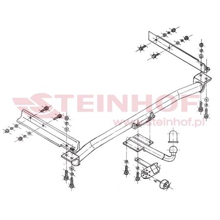 Steinhof Towbar (fixed with 4 bolts) for Mercedes Saloon, 1984 1993