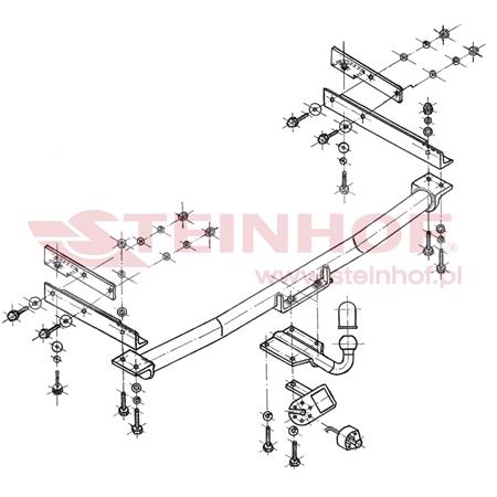 Steinhof Towbar (fixed with 4 bolts) for Mercedes C CLASS, 1993 2000