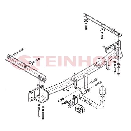 Steinhof Towbar (fixed with 2 bolts) for Mercedes C CLASS, 2000 2007