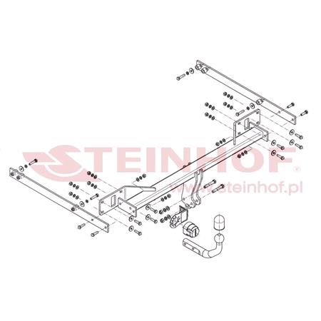 Steinhof Towbar (fixed with 2 bolts) for Mercedes E CLASS Estate, 2009 2016