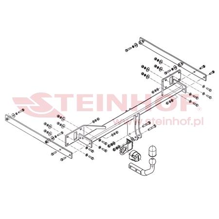 Steinhof Towbar (fixed with 2 bolts) for Mercedes E CLASS, 2009 2016