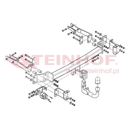 Steinhof Automatic Detachable Towbar (vertical system) for Mercedes E CLASS Estate, 2003 2009