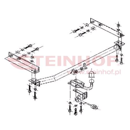 Steinhof Towbar (fixed with 4 bolts) for Mercedes E CLASS,  1995 to 2002
