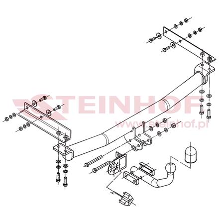 Steinhof Towbar (fixed with 2 bolts) for Mercedes E CLASS Estate, 1996 2003