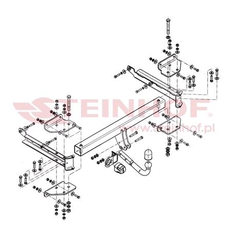 Steinhof Towbar (fixed with 2 bolts) for Mercedes M CLASS, 2011 2015