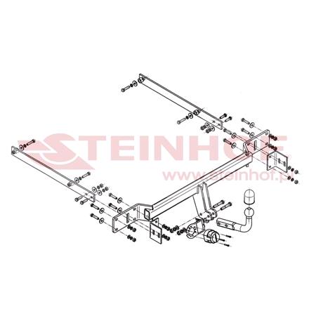Steinhof Towbar (fixed with 2 bolts) for Mercedes C CLASS Saloon, 2007 2014