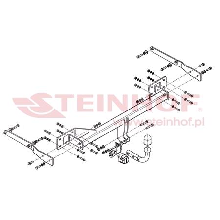 Steinhof Towbar (fixed with 2 bolts) for Mercedes GLK CLASS, 2008 2015