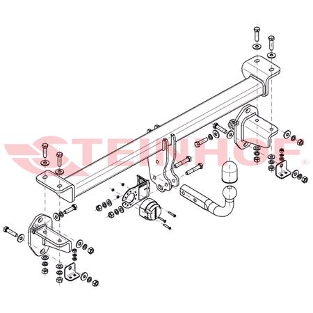 Steinhof Towbar (fixed with 2 bolts) for Mercedes GLC, 2015 Onwards