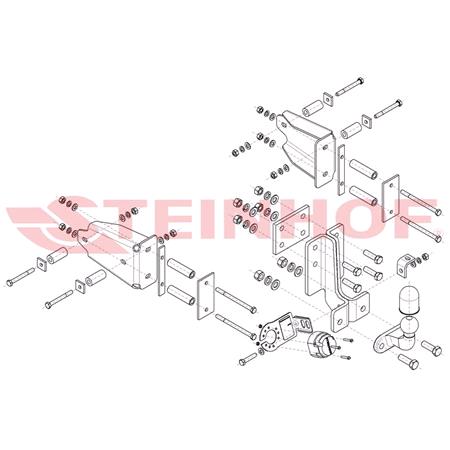 Steinhof Forged Towbar (fixed with 2 bolts) for Mercedes M CLASS, 1998 2005