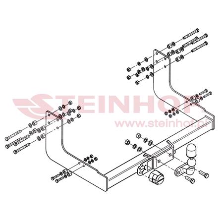Steinhof Forged Towbar (fixed with 2 bolts) for Volkswagen LT Mk II van, 1996 2006
